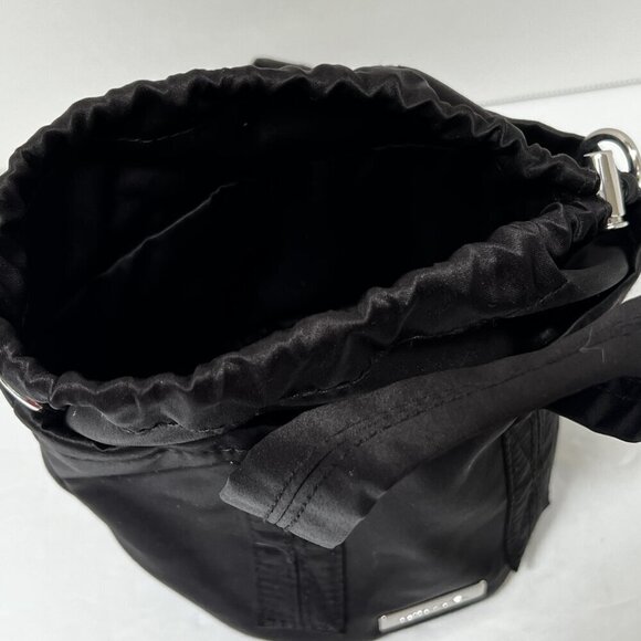 VICTORIA'S SECRET PINK black satin mini bucket crossbody strap bag purse‎ - Picture 9 of 10